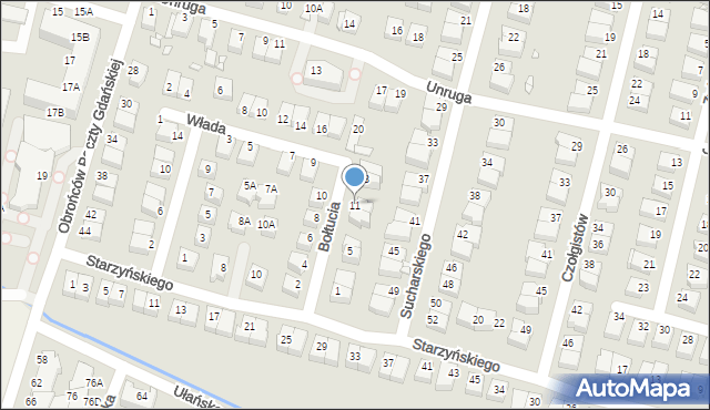 Wrocław, Bołtucia Mikołaja, gen., 11, mapa Wrocławia