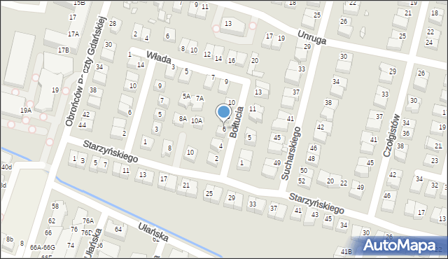Wrocław, Bołtucia Mikołaja, gen., 6, mapa Wrocławia