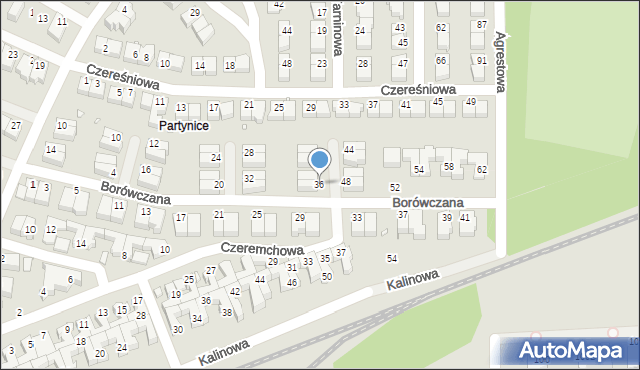 Wrocław, Borówczana, 36, mapa Wrocławia