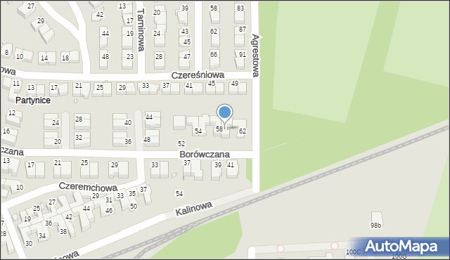 Wrocław, Borówczana, 60, mapa Wrocławia