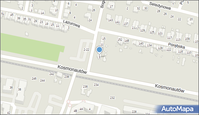 Wrocław, Boguszowska, 1, mapa Wrocławia