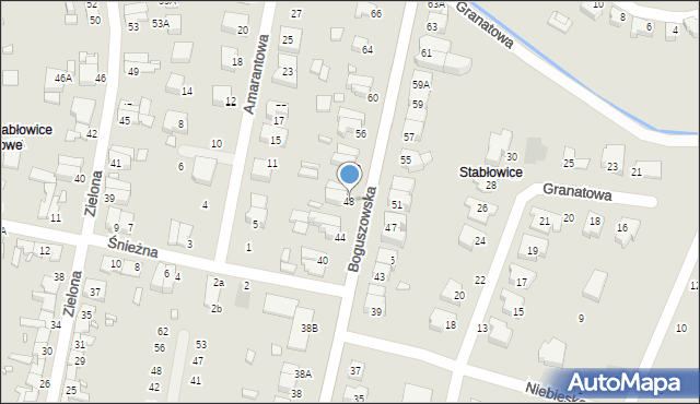Wrocław, Boguszowska, 48, mapa Wrocławia