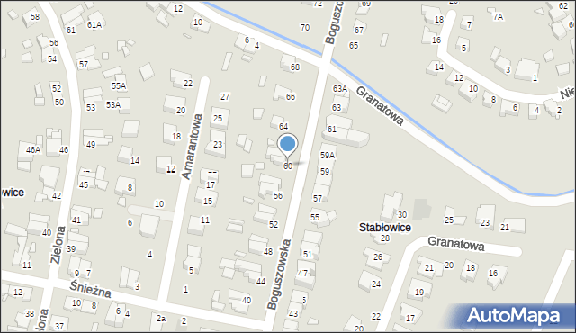 Wrocław, Boguszowska, 60, mapa Wrocławia