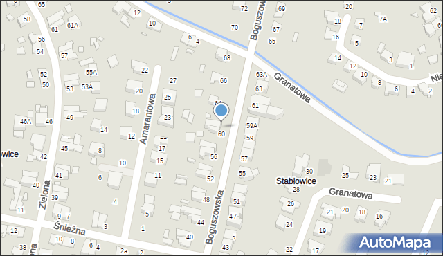 Wrocław, Boguszowska, 62, mapa Wrocławia