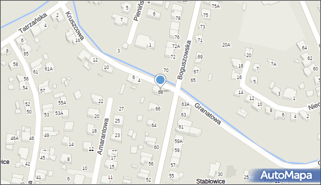 Wrocław, Boguszowska, 68, mapa Wrocławia