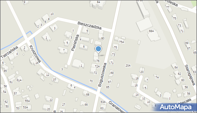 Wrocław, Boguszowska, 76A, mapa Wrocławia