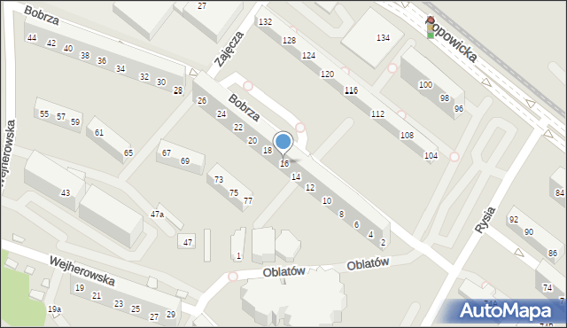 Wrocław, Bobrza, 16, mapa Wrocławia