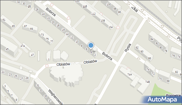Wrocław, Bobrza, 4, mapa Wrocławia