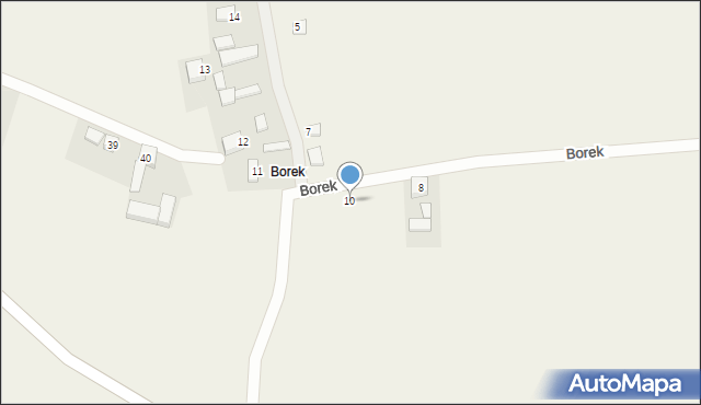 Wrząca, Borek, 10, mapa Wrząca