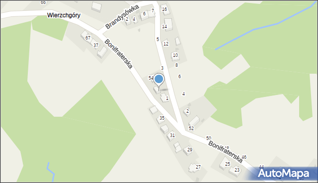 Wrząsowice, Bonifraterska, 54a, mapa Wrząsowice