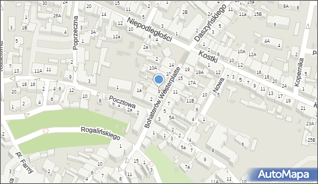 Wschowa, Bohaterów Westerplatte, 4, mapa Wschowa