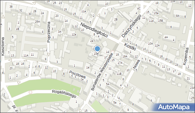 Wschowa, Bohaterów Westerplatte, 8A, mapa Wschowa