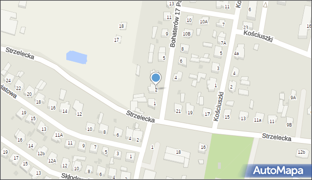 Wysoka, Bohaterów 17 Października, 2, mapa Wysoka