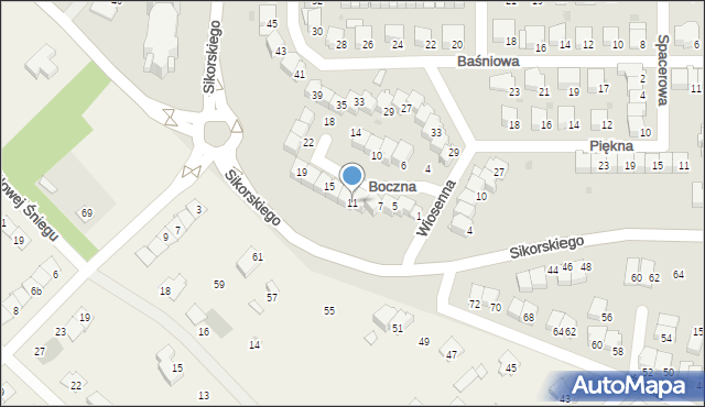 Wyszków, Boczna, 11, mapa Wyszków