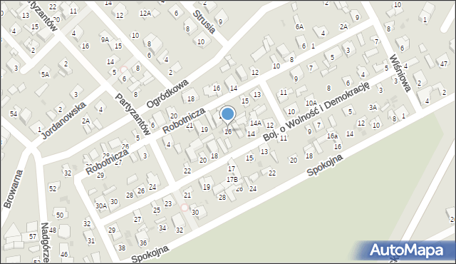 Wyszków, Bojowników o Wolność i Demokrację, 16, mapa Wyszków