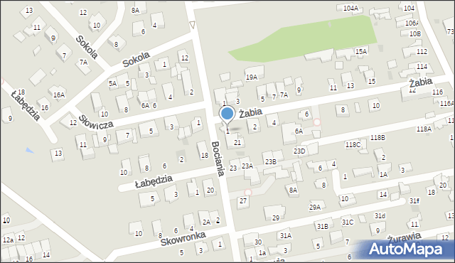 Ząbki, Bociania, 1, mapa Ząbki