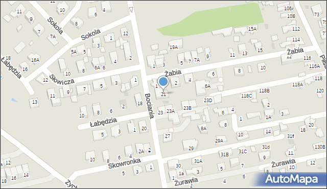 Ząbki, Bociania, 21, mapa Ząbki