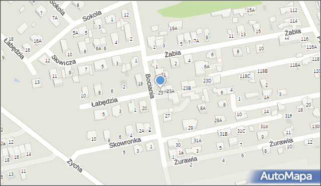 Ząbki, Bociania, 23, mapa Ząbki