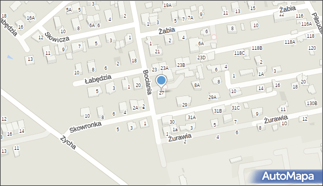 Ząbki, Bociania, 27, mapa Ząbki