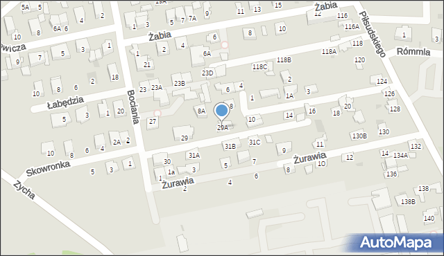 Ząbki, Bociania, 29A, mapa Ząbki