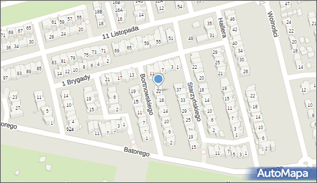 Ząbki, Bortnowskiego Władysława, gen., 22, mapa Ząbki