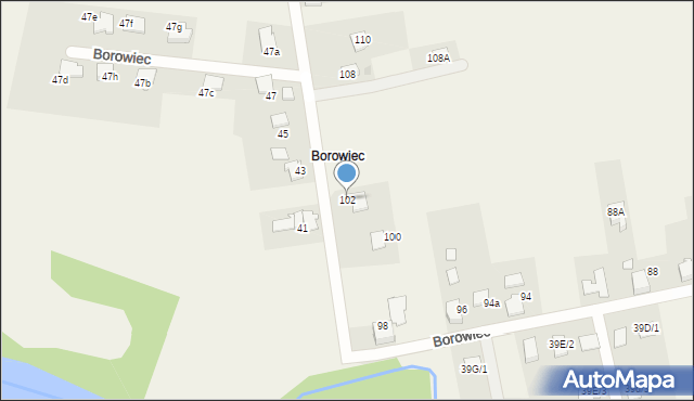 Zaborze, Borowiec, 102, mapa Zaborze