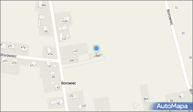 Zaborze, Borowiec, 108A, mapa Zaborze