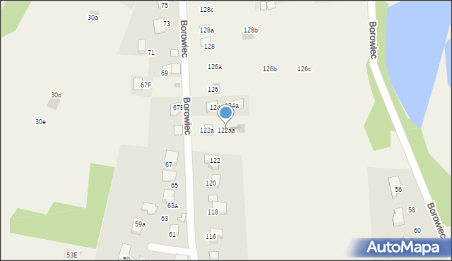 Zaborze, Borowiec, 122aa, mapa Zaborze