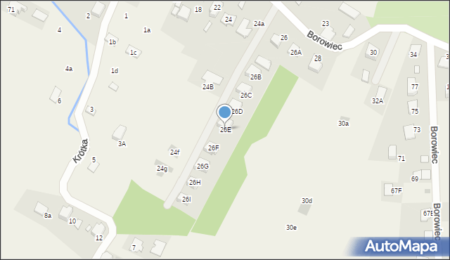 Zaborze, Borowiec, 26E, mapa Zaborze