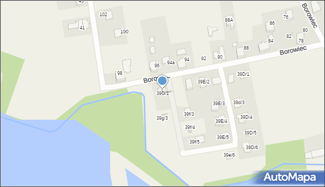 Zaborze, Borowiec, 39G/1, mapa Zaborze