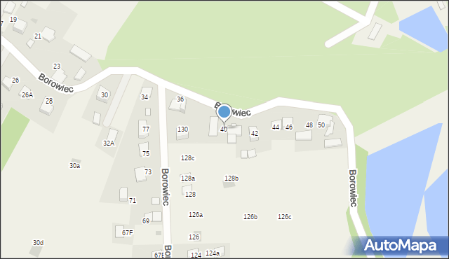 Zaborze, Borowiec, 40, mapa Zaborze