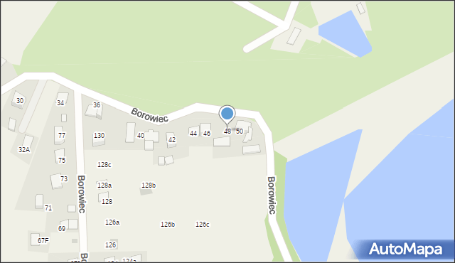 Zaborze, Borowiec, 48, mapa Zaborze