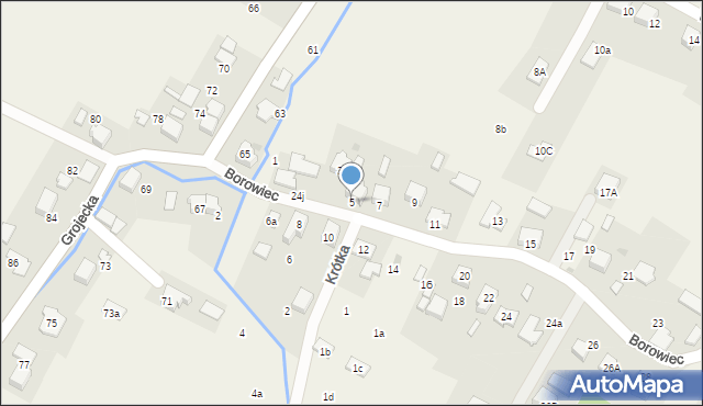 Zaborze, Borowiec, 5, mapa Zaborze