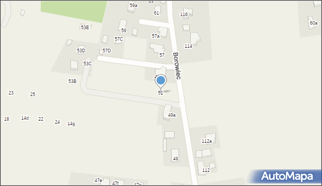 Zaborze, Borowiec, 51, mapa Zaborze