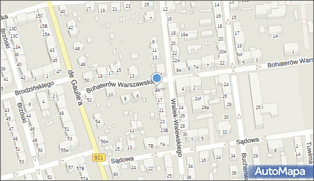 Zabrze, Bohaterów Warszawskich, 4A, mapa Zabrza