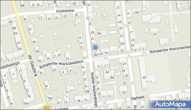Zabrze, Bohaterów Warszawskich, 9A, mapa Zabrza