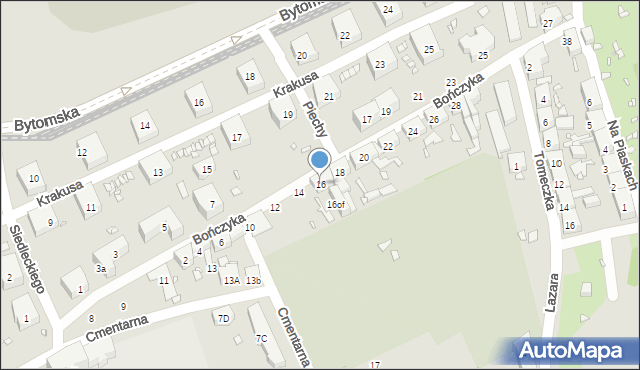 Zabrze, Bończyka Norberta, ks., 16, mapa Zabrza