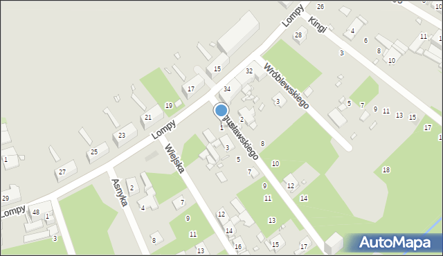 Zabrze, Bogusławskiego Wojciecha, 1, mapa Zabrza