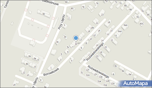 Zabrze, Borowikowa, 11, mapa Zabrza