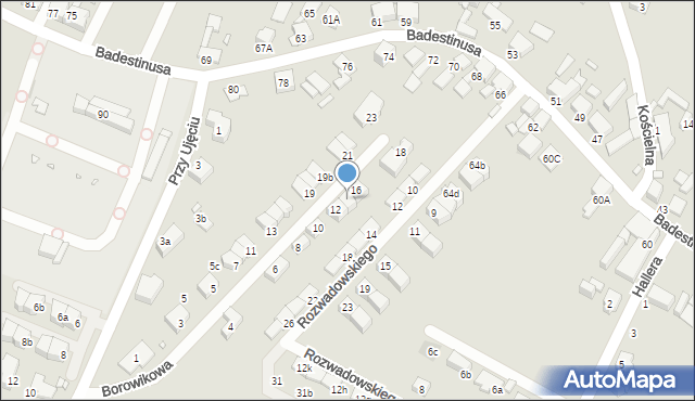 Zabrze, Borowikowa, 14, mapa Zabrza