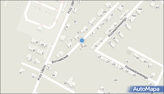 Zabrze, Borowikowa, 4, mapa Zabrza