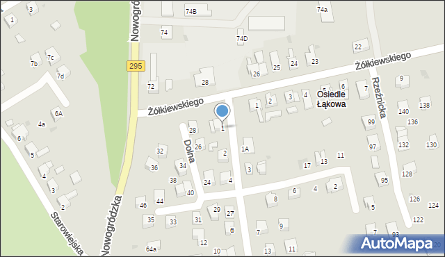 Żagań, Boczna, 1, mapa Żagań