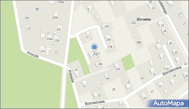 Zagórze, Borowcowa, 17a, mapa Zagórze