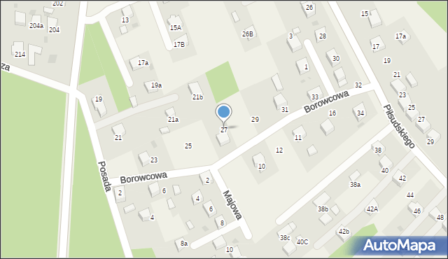 Zagórze, Borowcowa, 27, mapa Zagórze