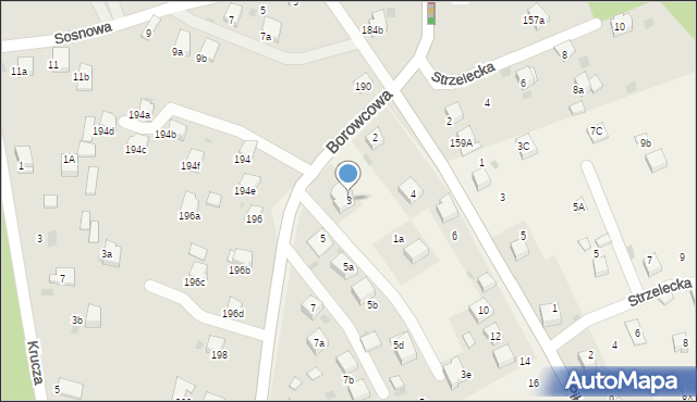 Zagórze, Borowcowa, 3, mapa Zagórze