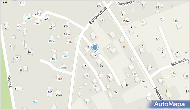Zagórze, Borowcowa, 5a, mapa Zagórze