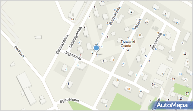 Zagrody, Borówkowa, 2, mapa Zagrody