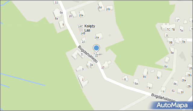 Zakopane, Bogdańskiego, 12, mapa Zakopanego