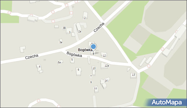 Zakopane, Bogówka, 8, mapa Zakopanego