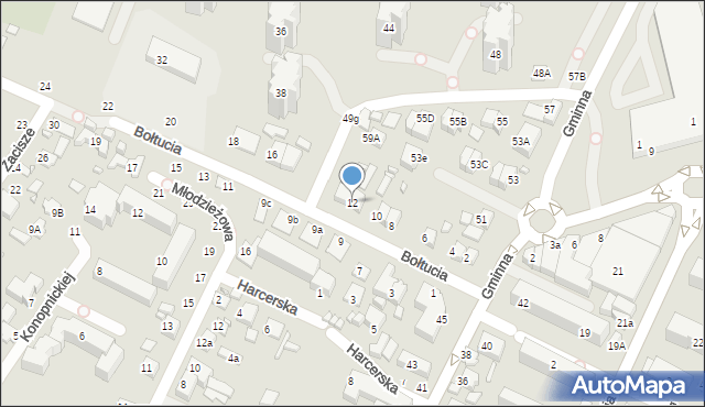 Zamość, Bołtucia Mikołaja, gen., 12, mapa Zamościa